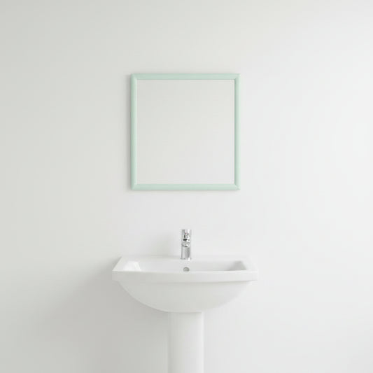 ESPEJO CUADRADO DECORATIVO ENMARCADO VERDE MENTA