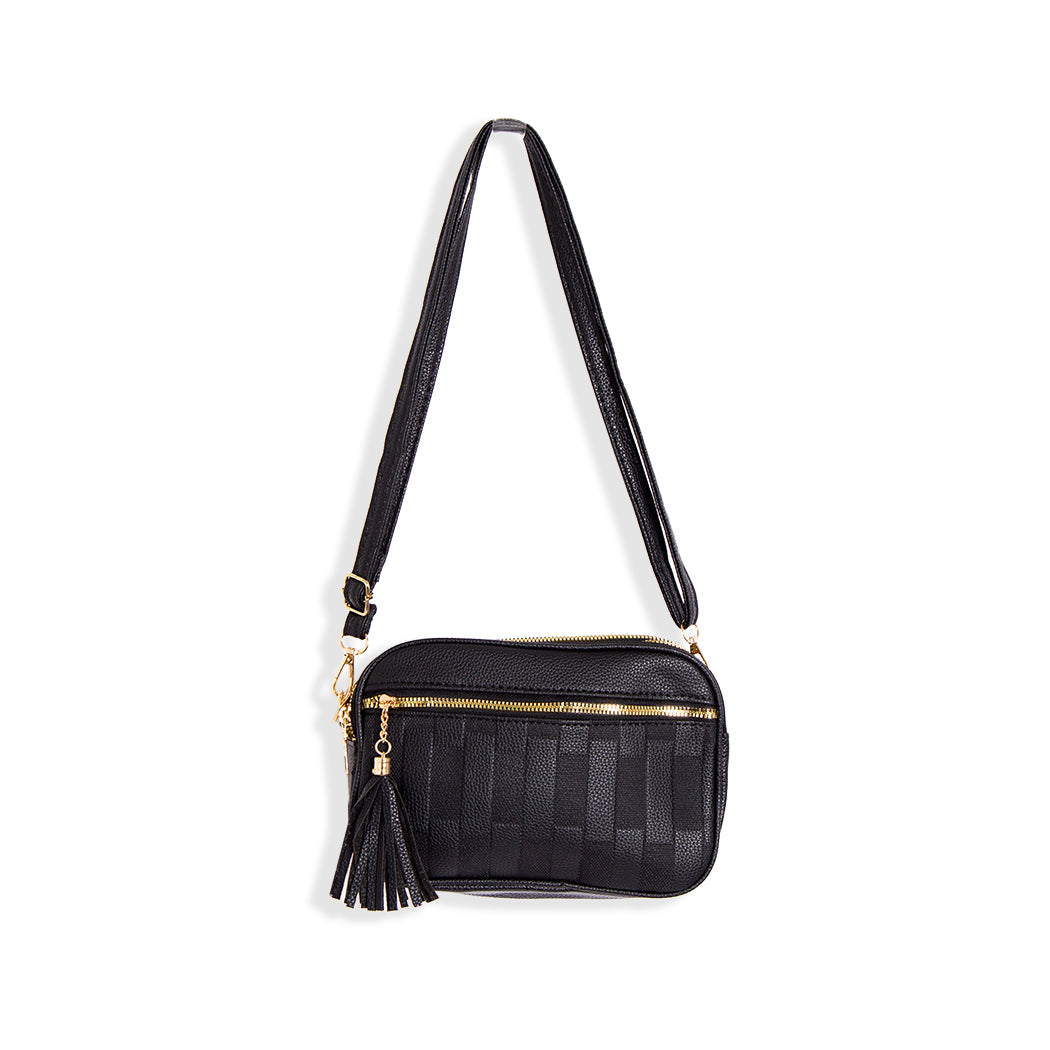 CROSSBODY NEGRO DOBLE CREMALLERA