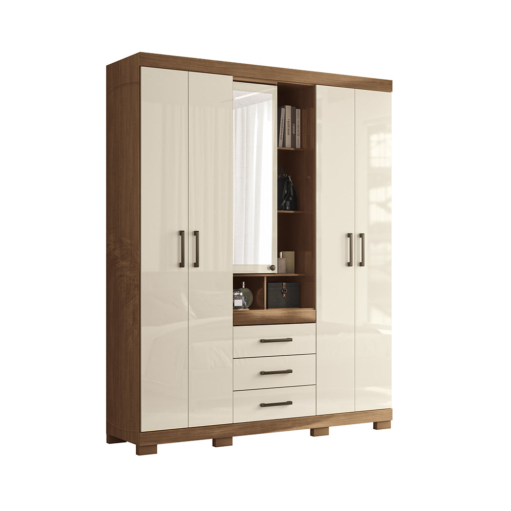 ROPERO DE 4 PUERTAS 3 GAVETAS CON ESPEJO