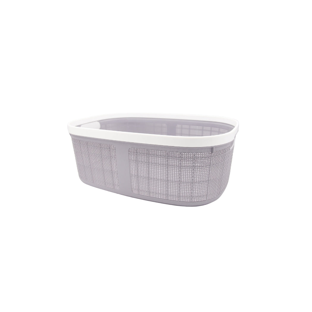 CANASTA PLÁSTICA GRIS OVALADA