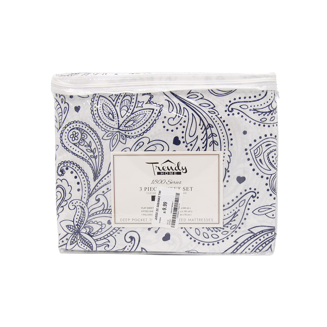 JUEGO DE SABANAS TWIN DISEÑO PAISLEY