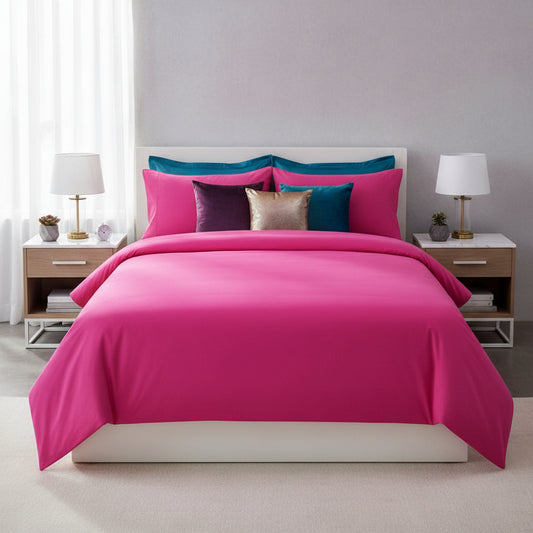 JUEGO DE SABANAS QUEEN COLOR FUCSIA