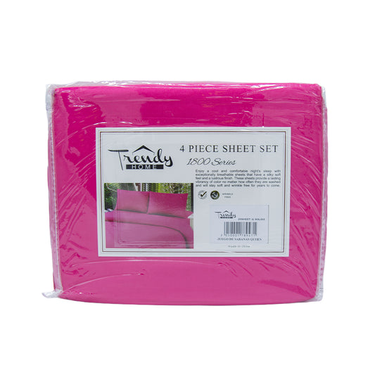 JUEGO DE SABANAS QUEEN COLOR FUCSIA