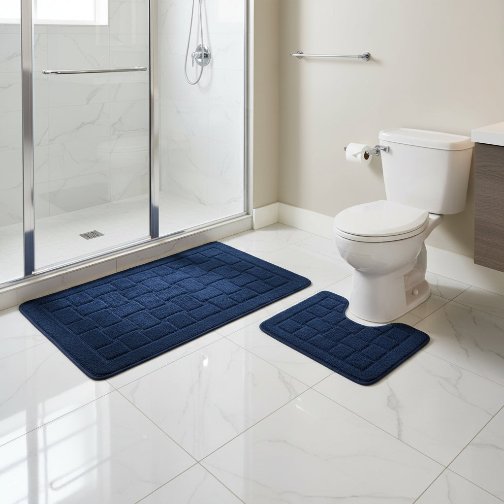 SET DE ALFOBRA PARA BAÑO AZUL