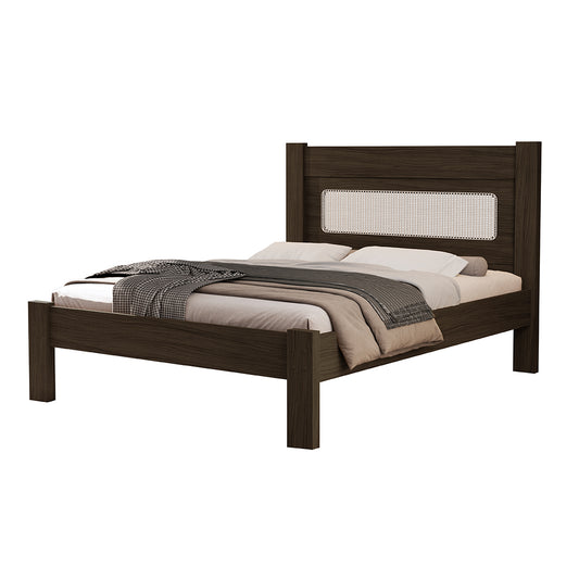CAMA FULL CLARA CHOCOLATE OSCURO.