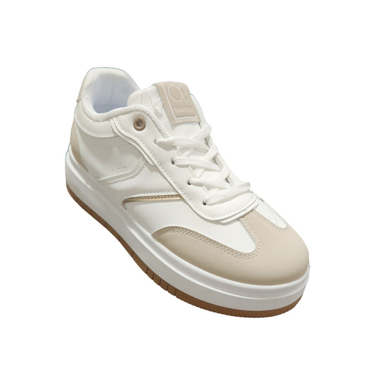 ZAPATILLA CASUAL PARA DAMA BLANCAS CON BEIGE