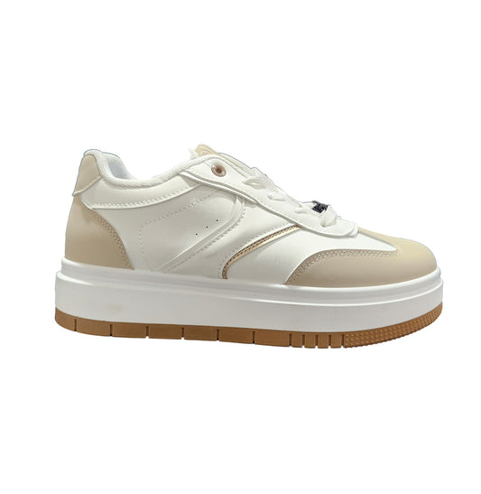 ZAPATILLA CASUAL PARA DAMA BLANCAS CON BEIGE