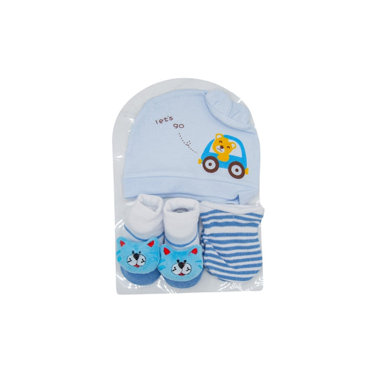 GORRO MEDIAS Y PUÑITOS SET 3PZS