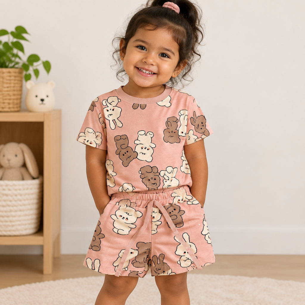 CONJUNTO DE NIÑA ESTAMPADO DE OSO