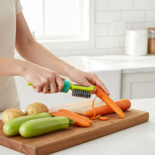 PELADOR DE VERDURAS CON CEPILLO INTEGRADO