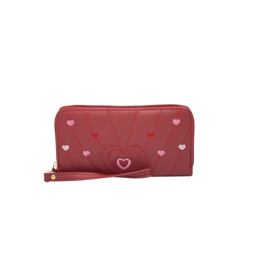 BILLETERA DISEÑO EN CORAZONES BORDADOS