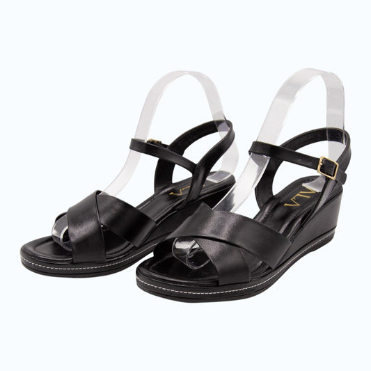 SANDALIA CORREAS CRUZADAS NEGRAS