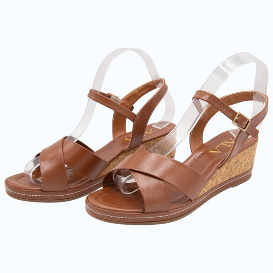 SANDALIA CORREAS CRUZADAS CARAMEL