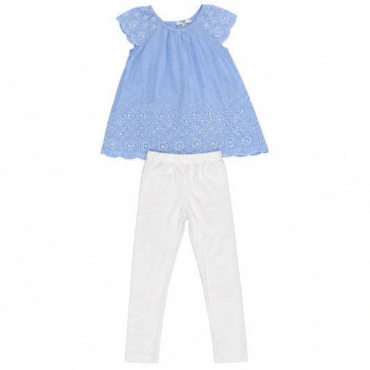 COJUNTO DE NIÑA CON BLUSA ACAMPANADA