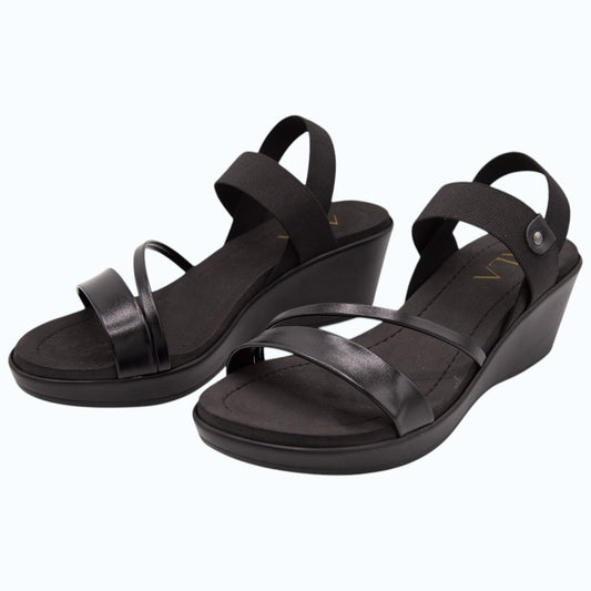 SANDALIAS CON AMARRE ELÁSTICO NEGRAS