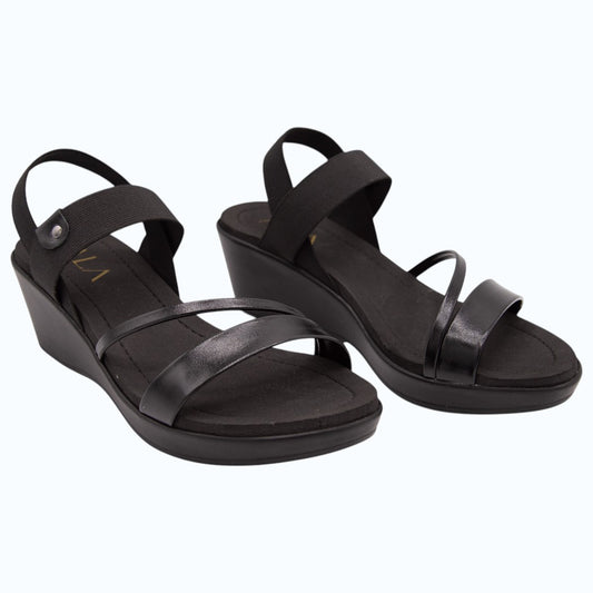SANDALIAS CON AMARRE ELÁSTICO NEGRAS