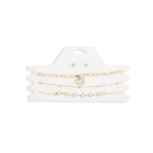 SET COLLAR DORADOS DIJE DE CORAZÓN