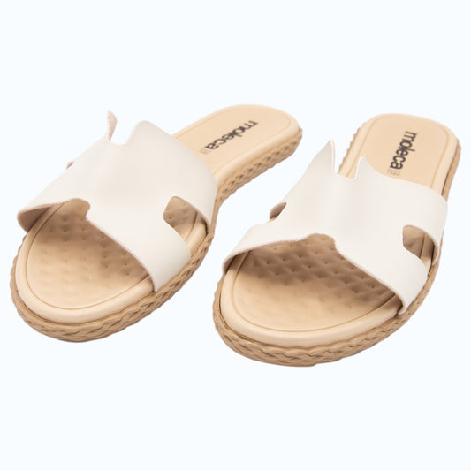 SANDALIA PLANA ESTILO H BLANCAS