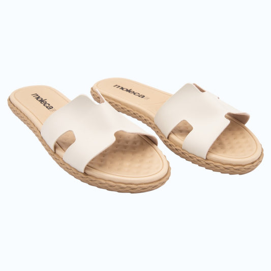 SANDALIA PLANA ESTILO H BLANCAS