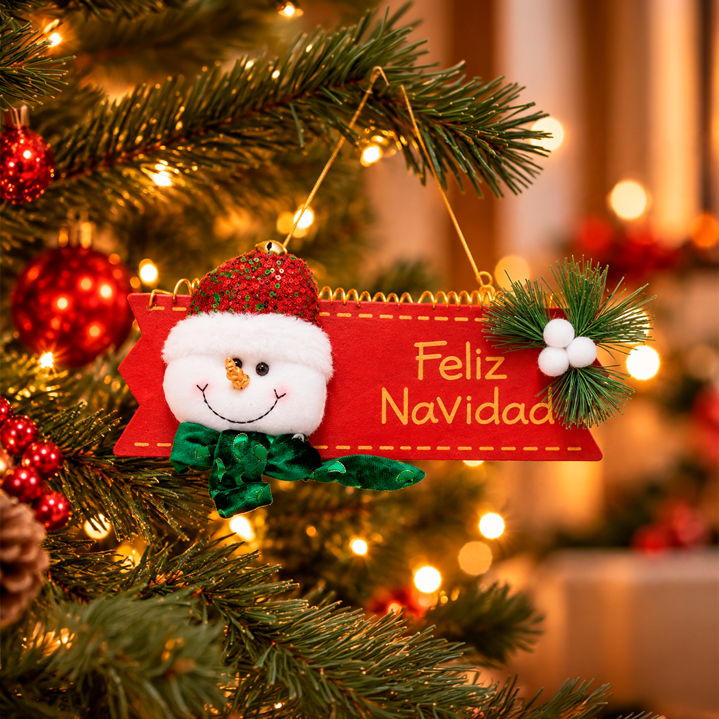 ADORNO CARITA MUÑECO DE NIEVE PARA ÁRBOL