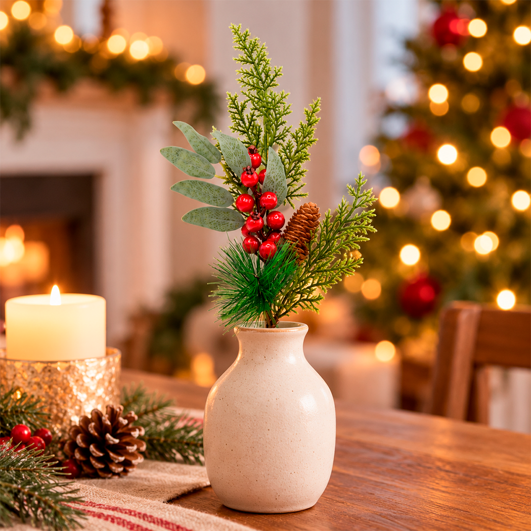 ADORNOS PICK NAVIDEÑO CON PIÑA DE PINO