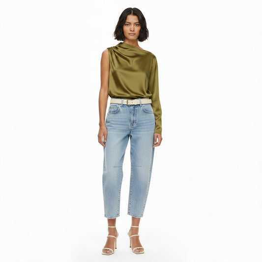 PANTALÓN DENIM PETITE BALLOON AZUL CLARO