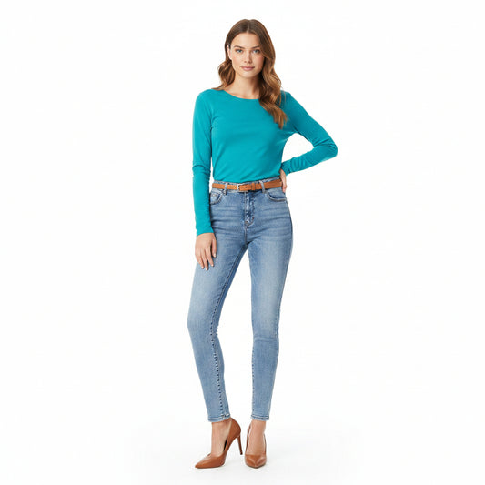 PANTALÓN DENIM SKINNY AZUL CLARO