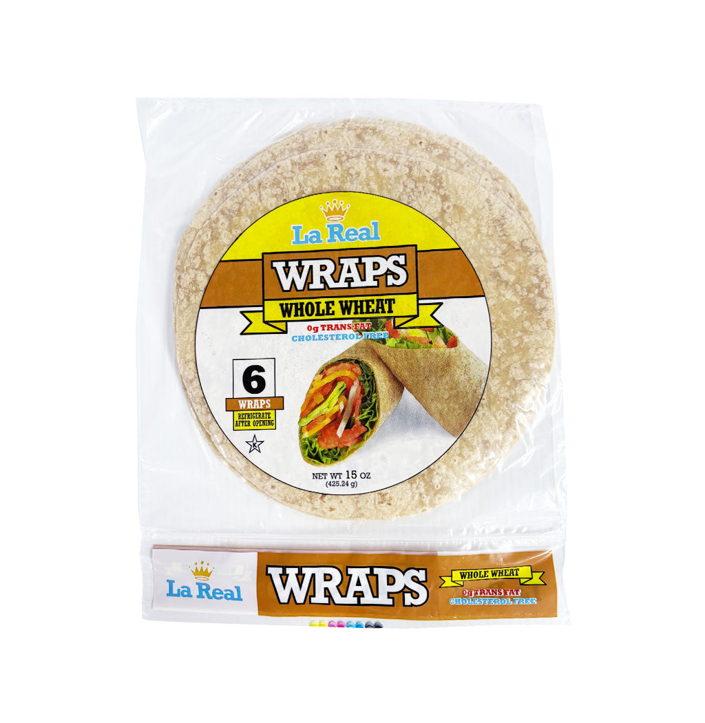 WRAPS WHOLE WHEAT LA REAL 15OZ