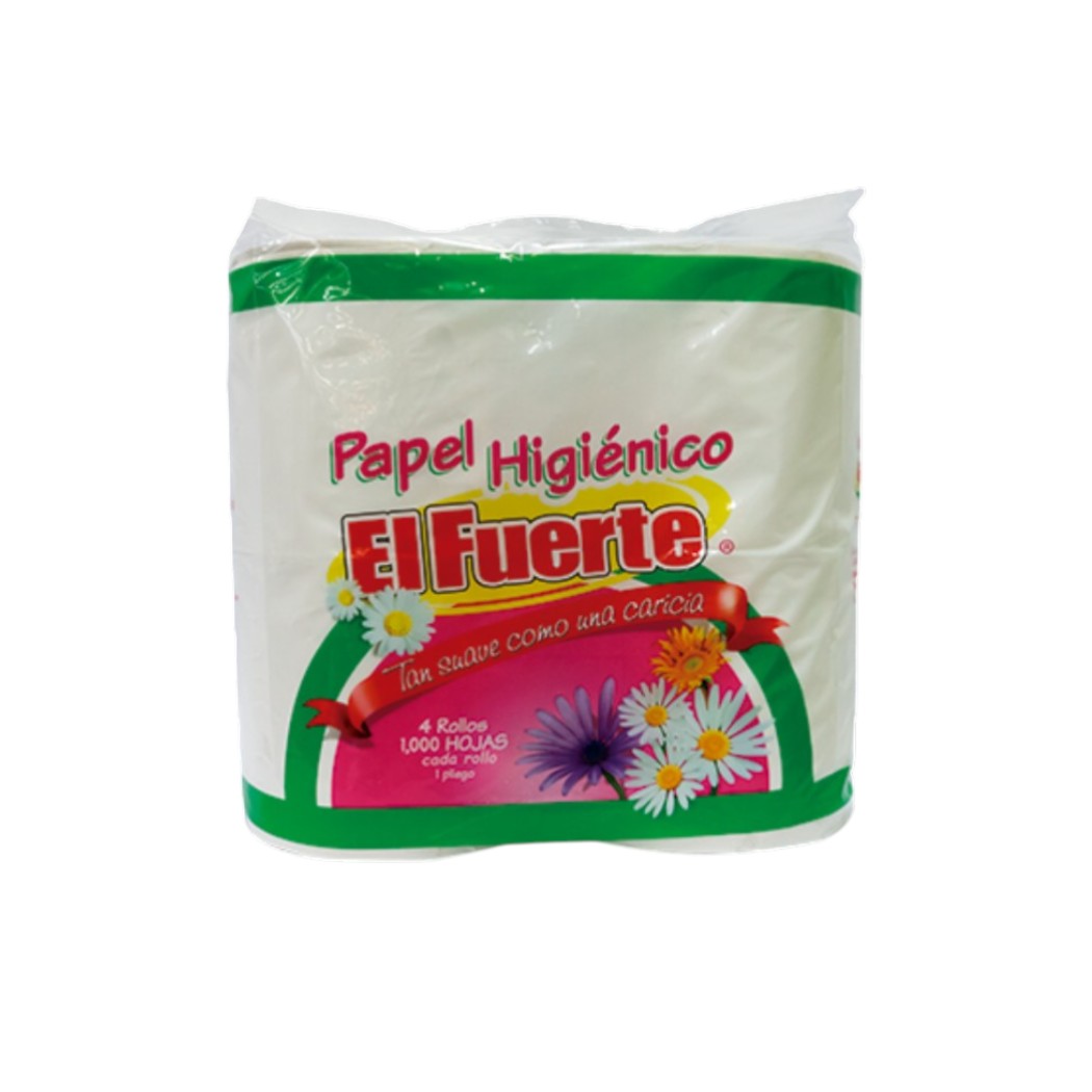 PAPEL HIGIÉNICO FLOR 4 ROLLOS 1000 HOJAS