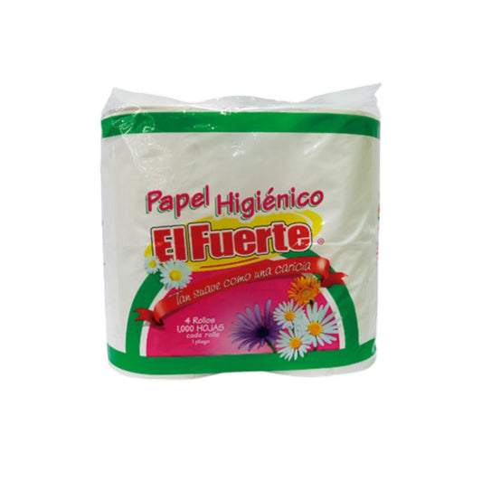 PAPEL HIGIÉNICO FLOR 4 ROLLOS 1000 HOJAS