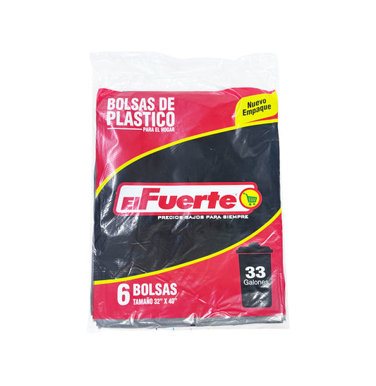 BOLSA DE BASURA NEGRA 32 X 40 6PZS
