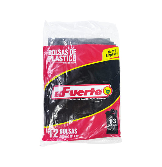 BOLSA DE BASURA NEGRA 23 X 30 12PZS