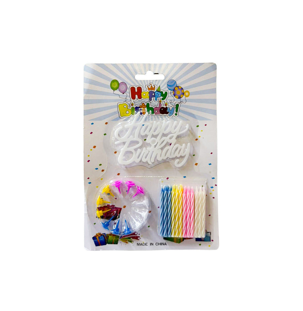 SET DE VELAS CUMPLEAÑOS HBD 24 PZS