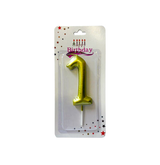 VELA CUMPLEAÑO NÚMERO DORADO 1PZ