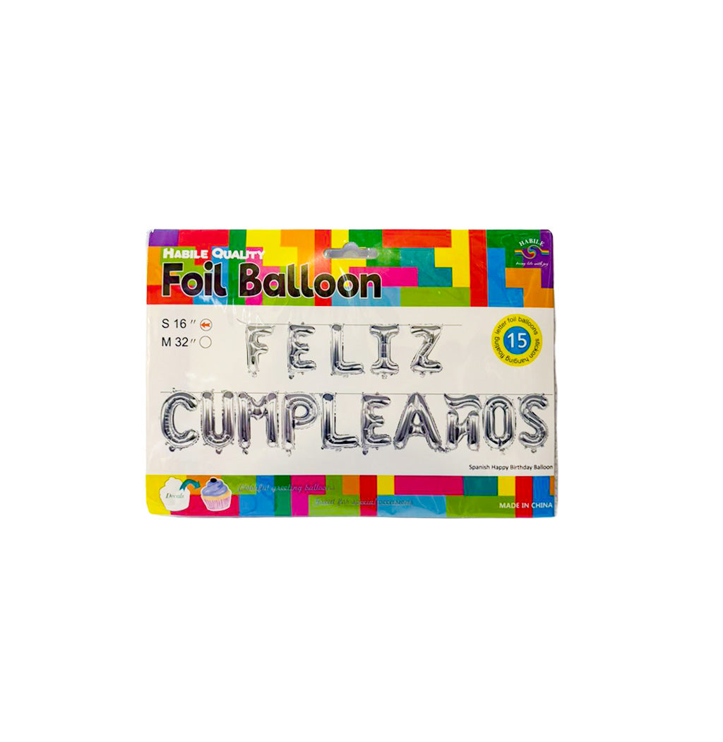 GLOBOS METALIZADO FELIZ CUMPLEAÑOS