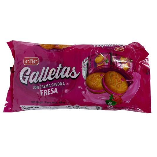 GALLETAS VAINILLA CON FRESA CLIC 300GR