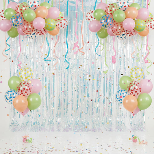 GLOBOS RELLENOS CON PUNTOS DE COLORES 5PZS