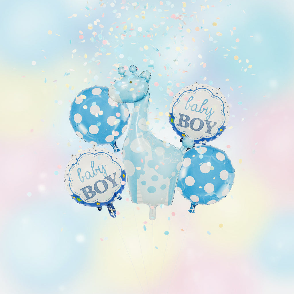 SET DE GLOBOS NIÑA O NIÑO 5PZS