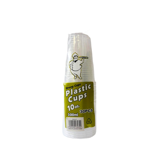 VASO PLASTICO TRANSPARENTE 30PZS 10OZ
