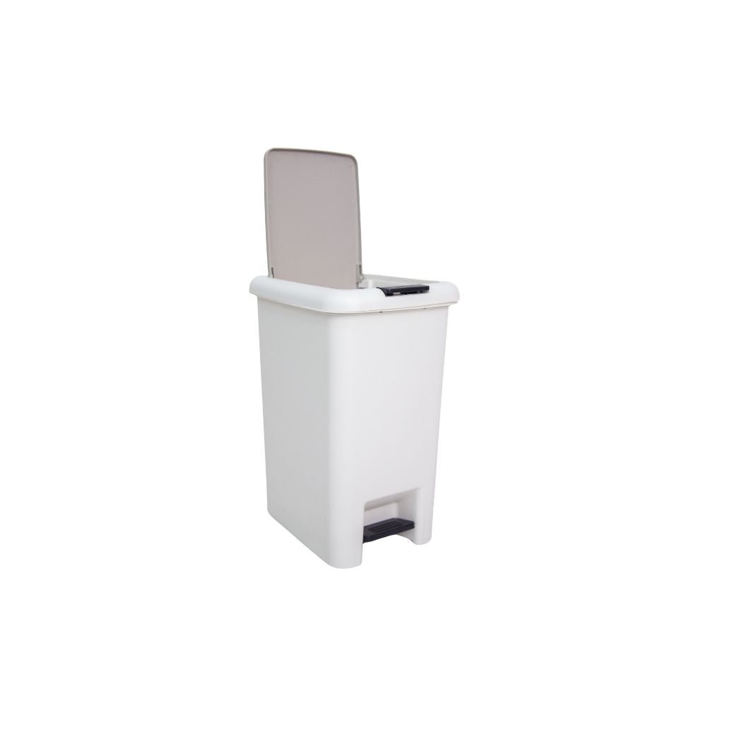 BASURERO BLANCO PLÁSTICO DE PEDAL