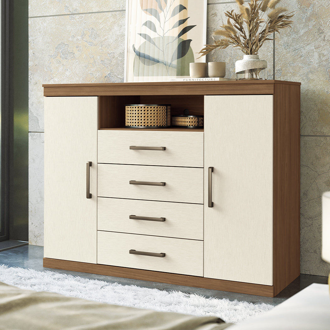 CÓMODA 2 PUERTAS  4 GAVETAS