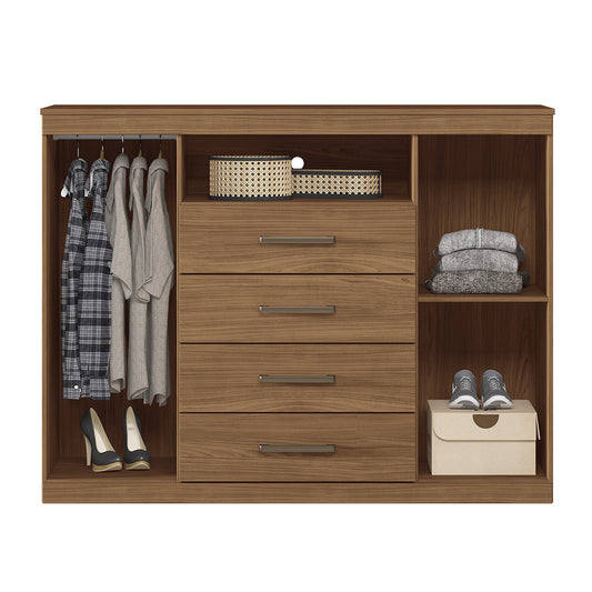 CÓMODA 2 PUERTAS  4 GAVETAS MARRÓN