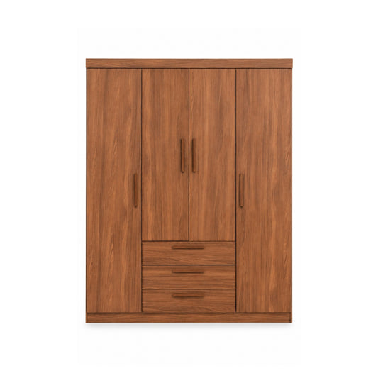 ROPERO DE 4 PUERTAS 3 GAVETAS MARRÓN