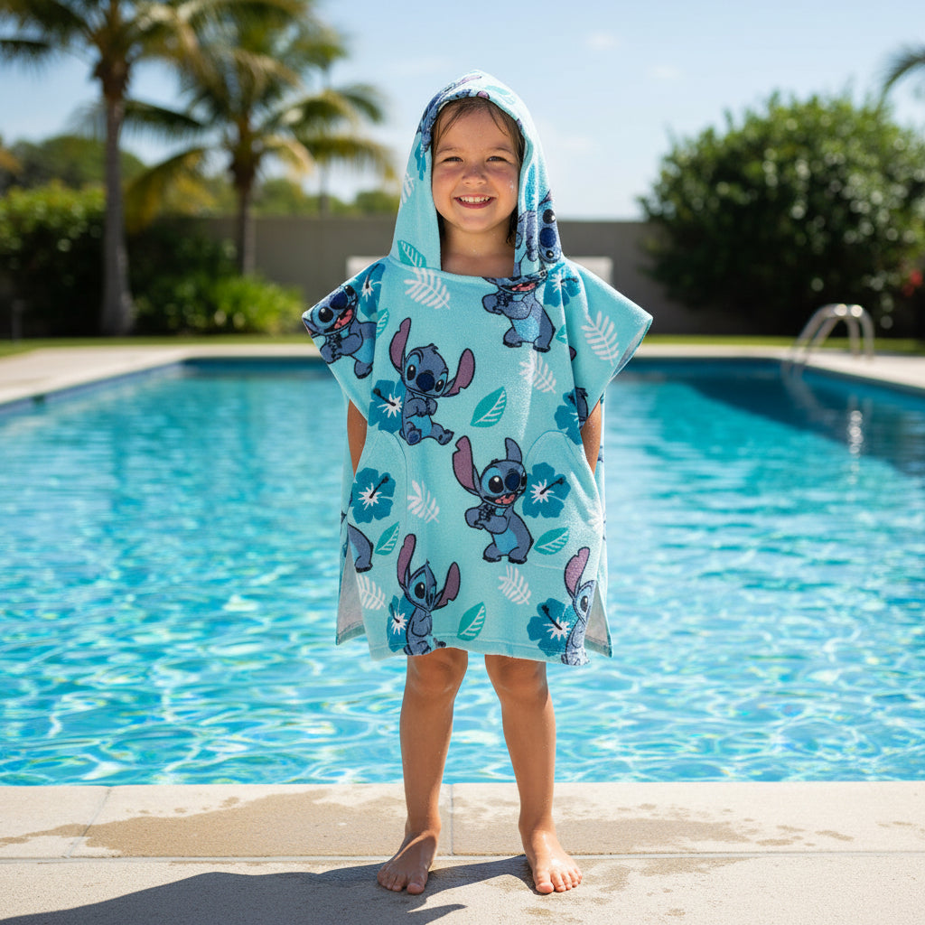 TOALLA CON CAPUCHA DE LILO & STITCH