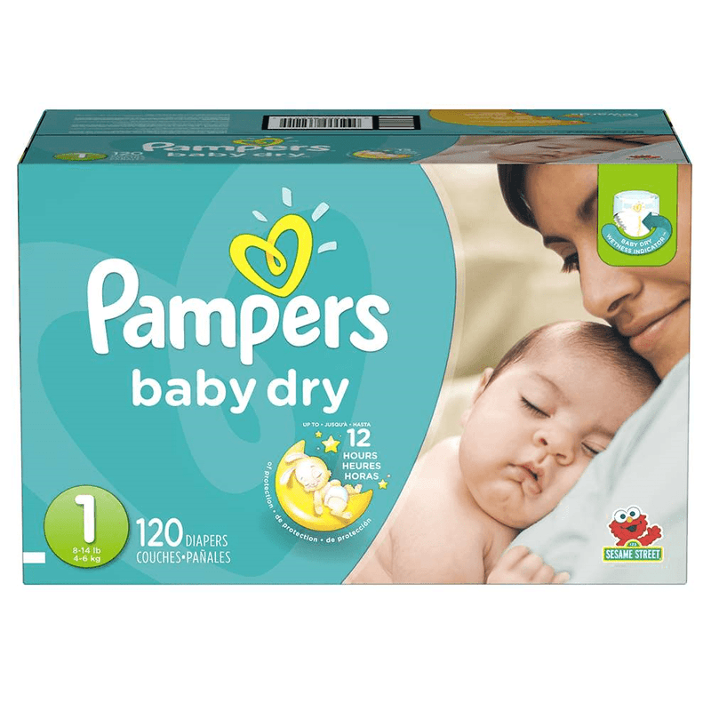 PAÑALES BABY DRY CAJA TALLA 1 120U