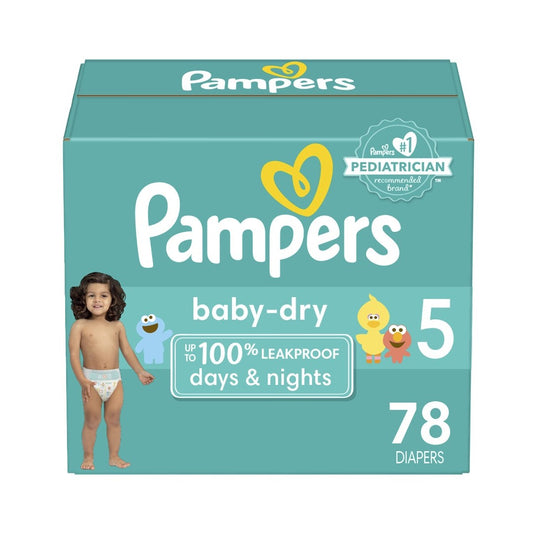 PAÑALES BABY DRY CAJA TALLA 5 78U