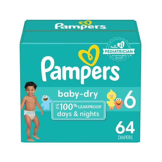 PAÑALES BABY DRY CAJA TALLA 6 64U
