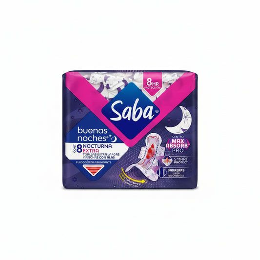 TOALLA SANITARIA NOCTURNA SABA 8U
