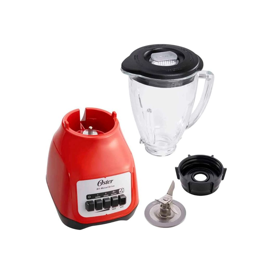 LICUADORA CON VASO VIDRIO 1.5L ROJA