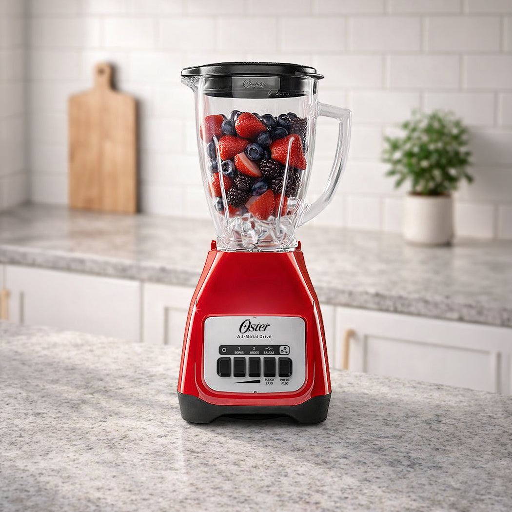 LICUADORA CON VASO VIDRIO 1.5L ROJA